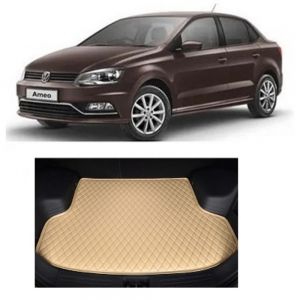 7D Car Trunk/Boot/Dicky PU Leatherette Mat for Ameo  - Beige